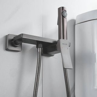 Гигиенический душ со смесителем Shevanik S6105T-1 оружейная сталь